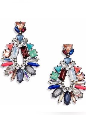 Stella & Dot Mix It Up Statement Multicolor Crystal Drop Earrings